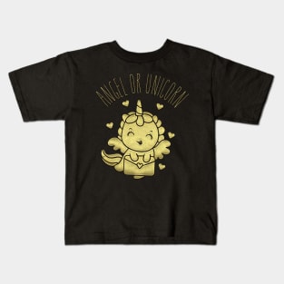 Angel Unicorn Gold Kids T-Shirt